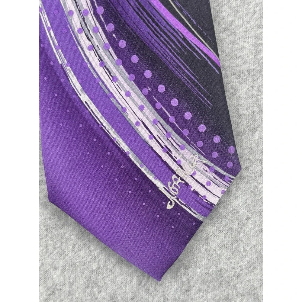 J Garcia Tidal Wave‎ Collector's Edition Tie Purple Black Abstract Art Necktie